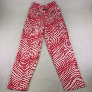 Vintage Zubaz Neon Pink & White Zebra Print Drawstring Lounge Pants Mens Size S